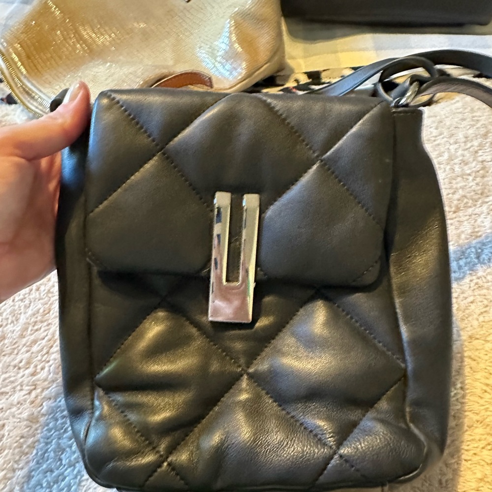 Vince Camuto Black Quilted Crossbody Bag